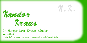 nandor kraus business card